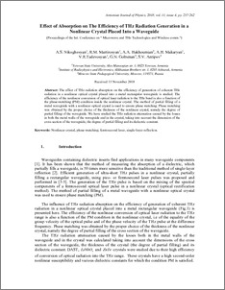 Effect of Absorption on The Efficiency of THz Radiation Generation in a Nonlinear Crystal Placed Into a Waveguide
