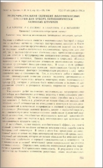 Экспериментальная селекция молочнокислых бактерий для отбора антибиотически активных штаммов