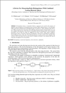 A Device For Measuring Body Bioimpedance With Combined Various Physical Affects