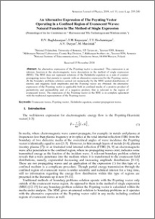 An Alternative Expression of The Poynting Vector Operating in a Confined Region of Evanescent Waves: Natural Function in The Method of Single Expression