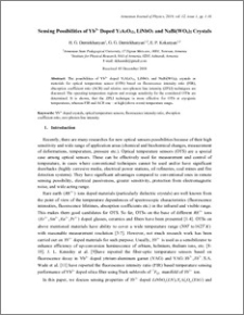 Sensing Possibilities of Yb3+ Doped Y3A5O12, LiNbO3 and NaBi(WO4)2 Crystals