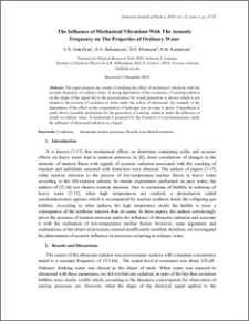 The Influence of Mechanical Vibrations With The Acoustic Frequency on The Properties of Ordinary Water