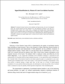 Signal Identification by Means of Cross-Correlation Function