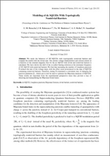 Modeling of dc SQUIDs With Topologically Nontrivial Barriers