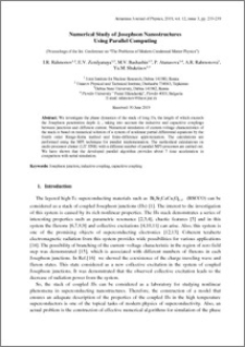 Numerical Study of Josephson Nanostructures Using Parallel Computing