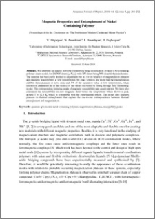 Magnetic Properties and Entanglement of Nickel Containing Polymer