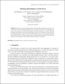 Discharge Quenching by Acoustic Waves
