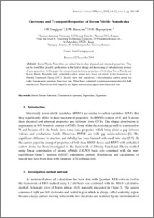 Electronic and Transport Properties of Boron Nitride Nanodevice