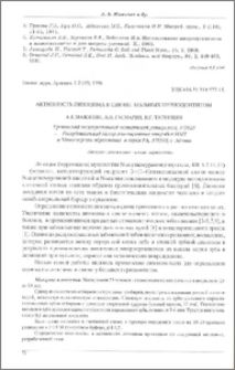 Активность лизоцима в слюне больных периодонтитом