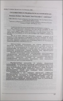 Cyclodextrins in pharmaceutical nanoparticles
