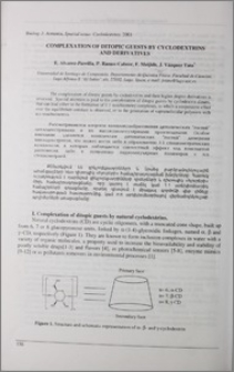 Complexation of ditopic guests by cyclodextrins and derivatives.