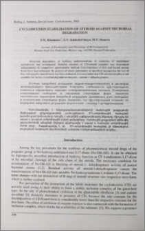 Cyclodextrin stabilisation of steroid against microbial degradation