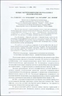Новые экстремофильные формы бацилл из почв Армении