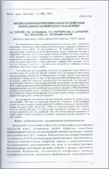 Ориентационная чувствительность нейронов латерального коленчатого тела кошки