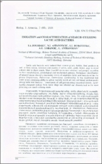 Isolation and characterization of starch-utilizing lactic acid bacteria
