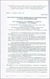 Influence of microbial growth regulator hydropterine on lactic acid fermentation