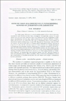 Extreme codon bias differences in mitochondrial genomes of Tetrahymena and Paramecium