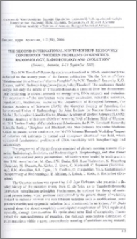 The second international N. W. Timofeeff - Ressovsky conference „Modern problems of genetics, radiobiology, radioecology and evolution“ (Yerevan, Armenia, 8-11 September 2005)