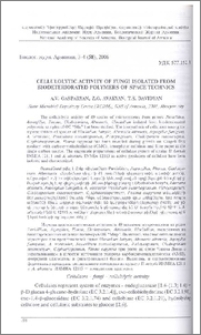 Cellulolytic activity of fungi isolated from biodeteriorated polymers of space technics