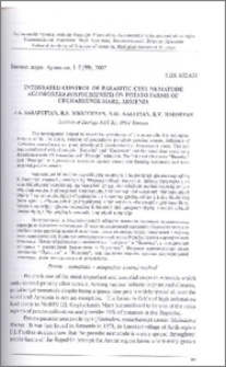 Integrated control of parasitic cyst nematode (Globodera rostochiensis) on potato farms of Gegharkunik marz, Armenia