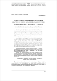 Antimutagenic activity of polysaccharide fraction of Nerium oleander L. callus culture