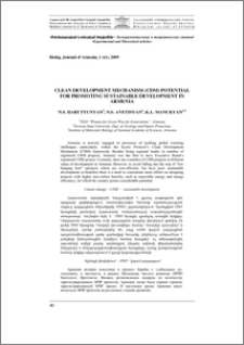 Clean Development Mechanism (CDM) potential for promoting Sustainable Development in Armenia