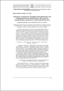 Chlorate sensitivity, temperature responses and pathogenicity of some iranian isolates of Macrophomina phaseolina from oilseed plants