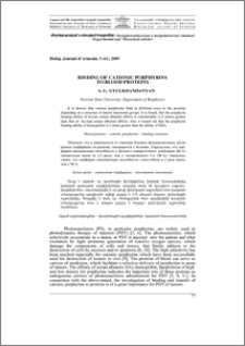 Binding of cationic porphyrins to blood proteins