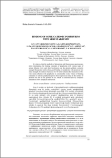 Binding of some cationic porphyrins with serum albumin