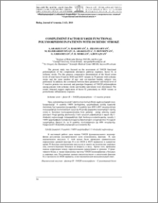 Complement factor H Y402H functional polymorphism in patients with ischemic stroke