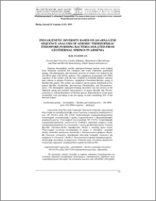 Phylogenetic diversity based on 16S rRnA gene sequence analysis of aerobic thermophilic endospore-forming bacteria isolated from geothermal springs in Armenia
