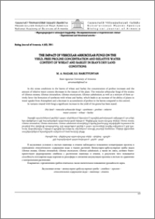 The impact of vesicular arbuscular fungi on the yield, free proline concentration and relative water content of wheat and barley in Iran’s dry land conditions