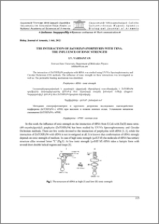 The interaction of ZnTOEPyP4 porphyrin with tRNA. The influence of ionic strength