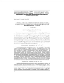 Stimulatory and inhibitory effects of heavy metal divalent ions on Enterococcus hirae cell growth and redox potential changes