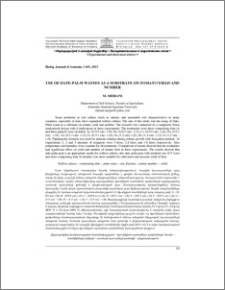 Effect of date-palm wastes as a substrate on tomato yield and number