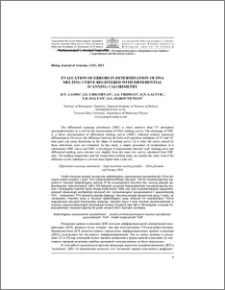 Evaluation of errors in determination of DNA melting curve registered with differential scanning calorimetry