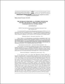 The Hydrogen peroxide as a possible messenger for 4Hz mechanical vibration treatment of heart muscle contractility