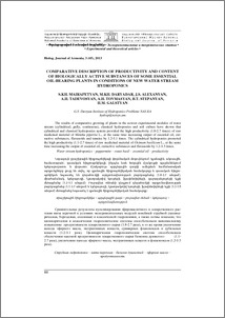 Comparative description of productivity and content of biologically active substances of some essential oil-bearing plants in conditions of new water stream hydroponics