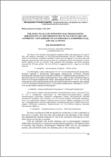 The effects of low-intensity electromagnetic irradiation at the frequencies of 51.8 and 53 ghz and antibiotic ceftazidime on Lactobacillus acidophilus F0F1 ATP-ase activity
