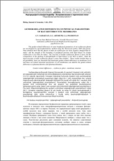 Gender-related differences of physical parameters of rat erythrocyte membranes