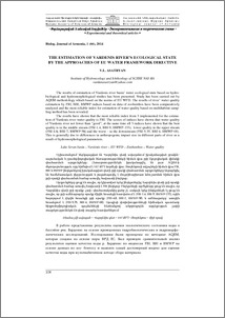 The estimation of Vardenis river’s ecological state by the approaches of EU Water Framework Directiv