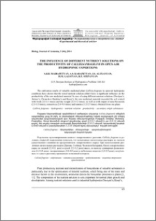 The influence of different nutrient solutions on the productivity of Callisia fragrans in open-air hydroponic conditions
