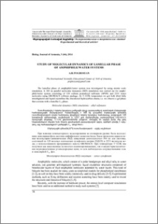 Study of Molecular Dynamics of Lamellar Phase of Amphiphile/Water Systems