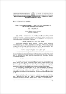 Compatibility of cherry varieties and tree stocks from the anatomic viewpoint
