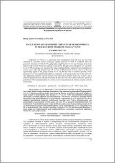 Evaluation of genotoxic effects of ochratoxin A in the rat bone marrow cells in vivo