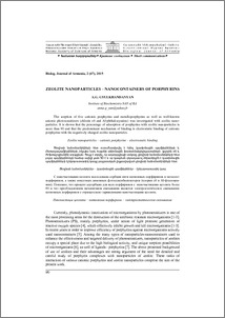 Zeolite nanoparticles – nanocontainers of porphyrins
