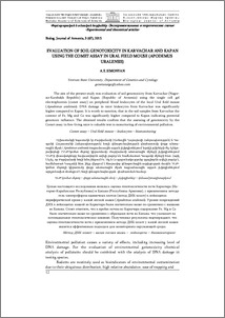 ﻿Evaluation of soil genotoxicity in Karvachar and Kapan using the comet assay in ural field mouse (Apodemus uralensis)