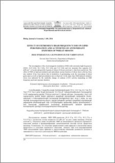 Effect of extremely high frequency EMI on lipid peroxidation and activietes of antioxidant enzymes of wheat shoots