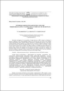 Synthesis sodium, potassium silicates for thermoregulating coatings space vehicles by microwave method