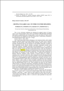 Crupina vulgaris cass․in vitro culture obtaining
